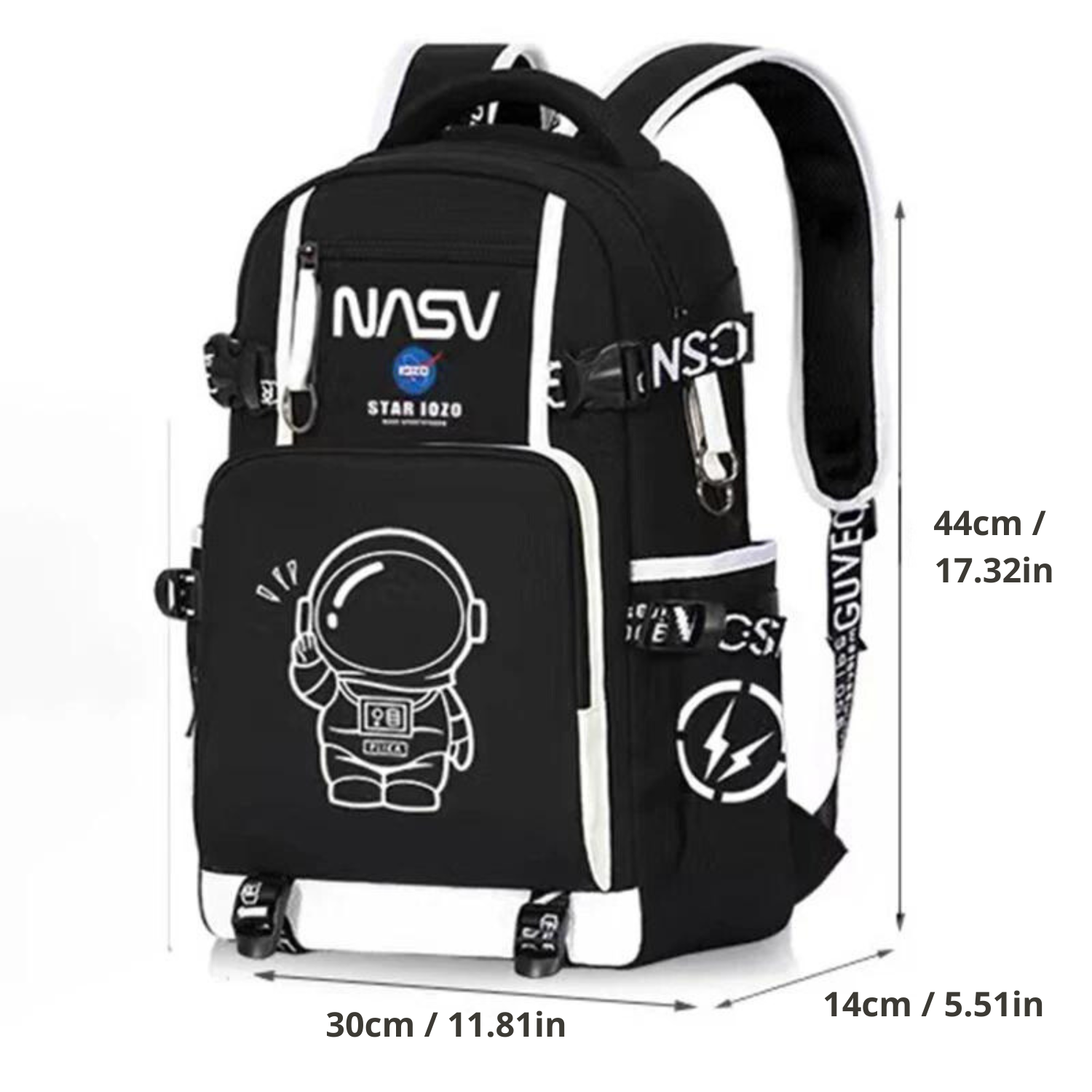 Futuristic Noctilucent Space-Themed Backpack