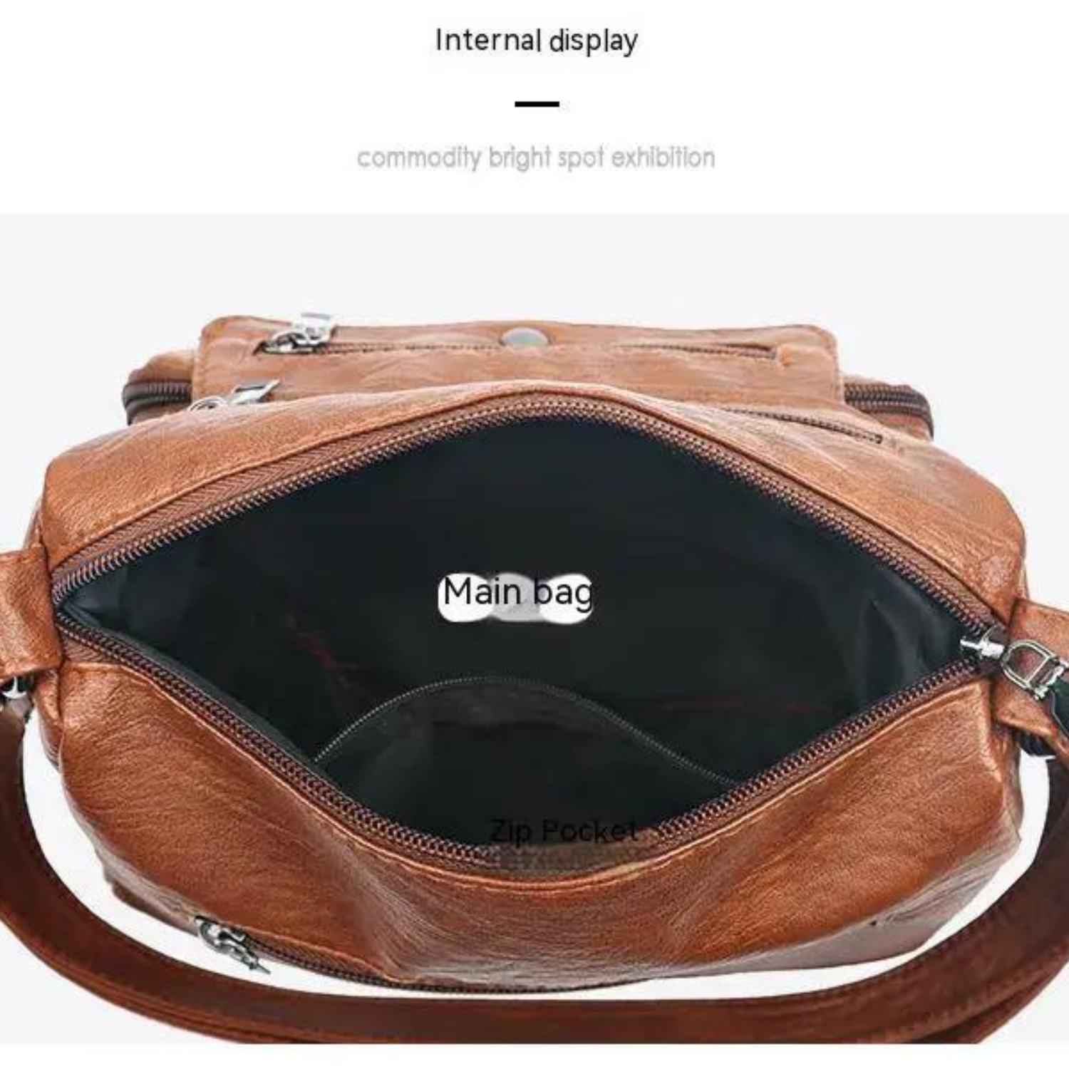 Classic Black PU Leather Messenger Bag