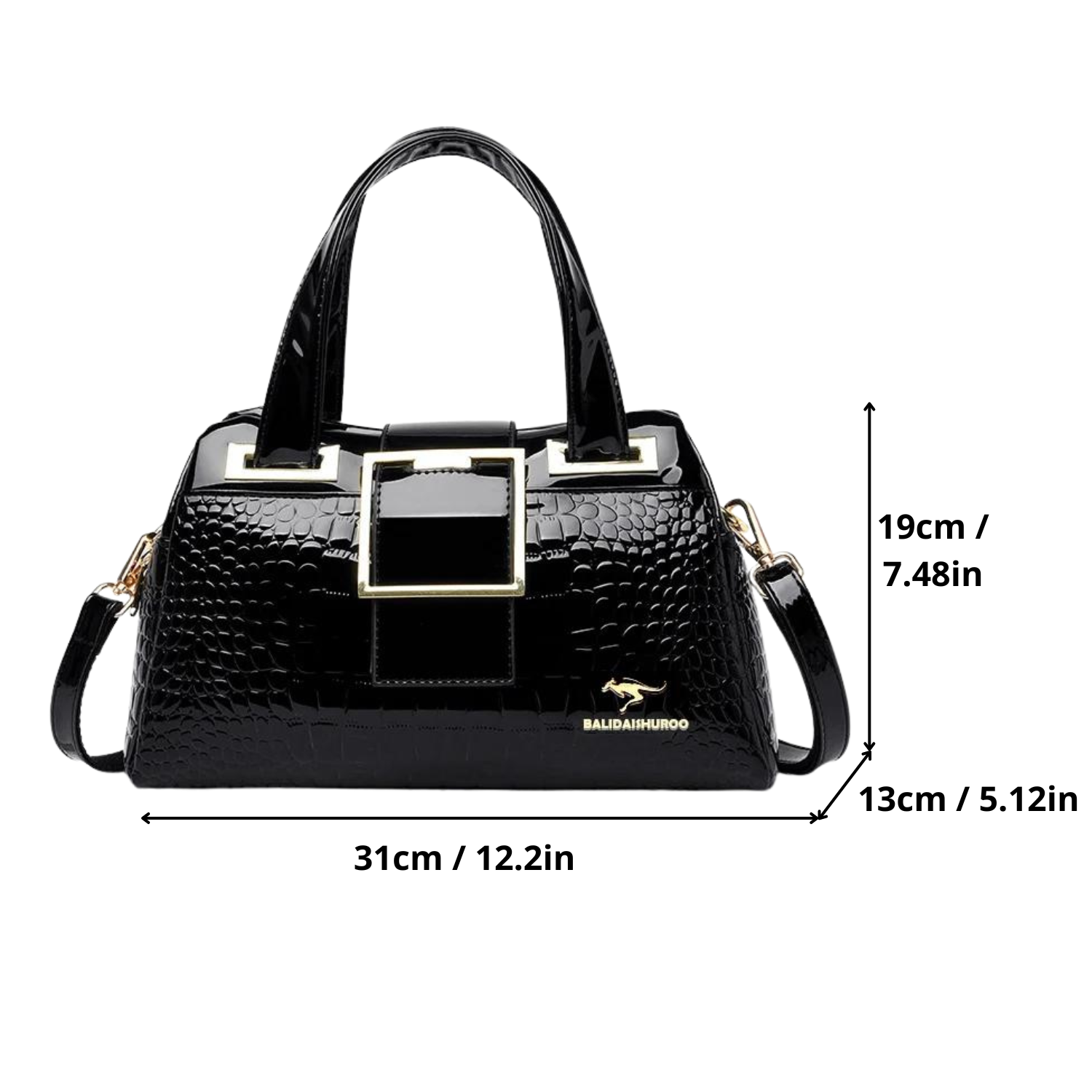 Elegant Croc Charm Shoulder Bag