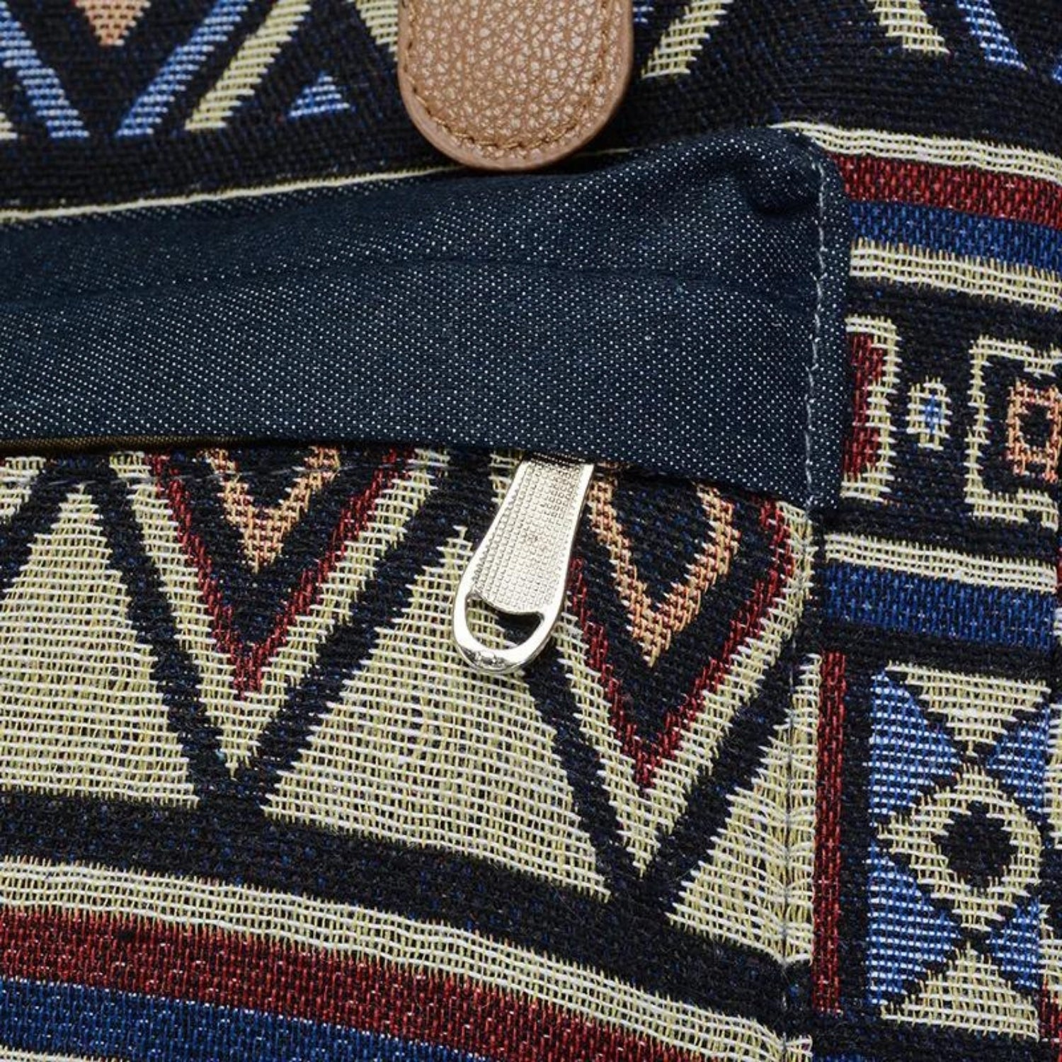 Bohemian Aztec-Inspired Canvas Backpack