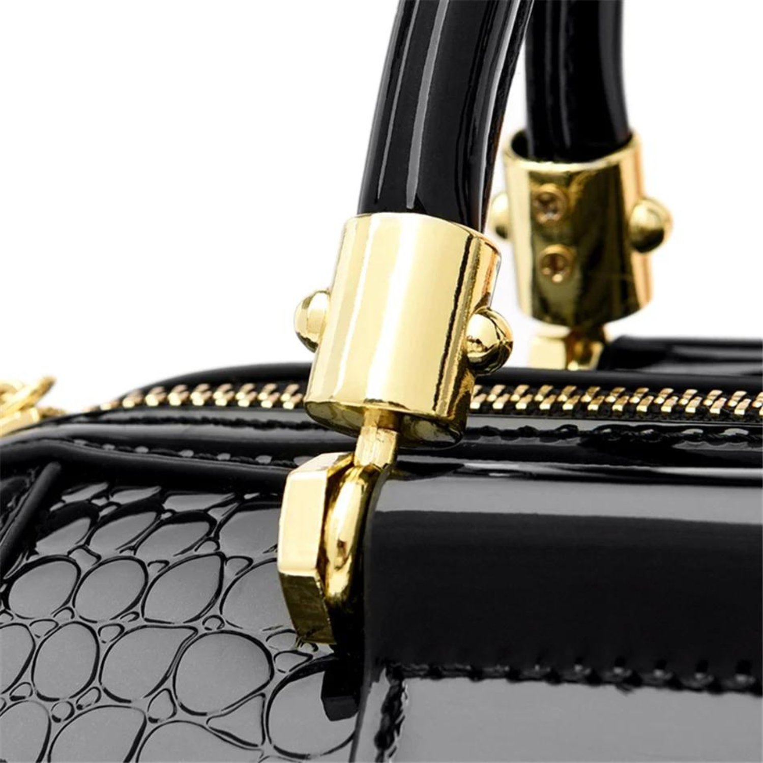 Vintage Luxe Croc-Embossed Handbag