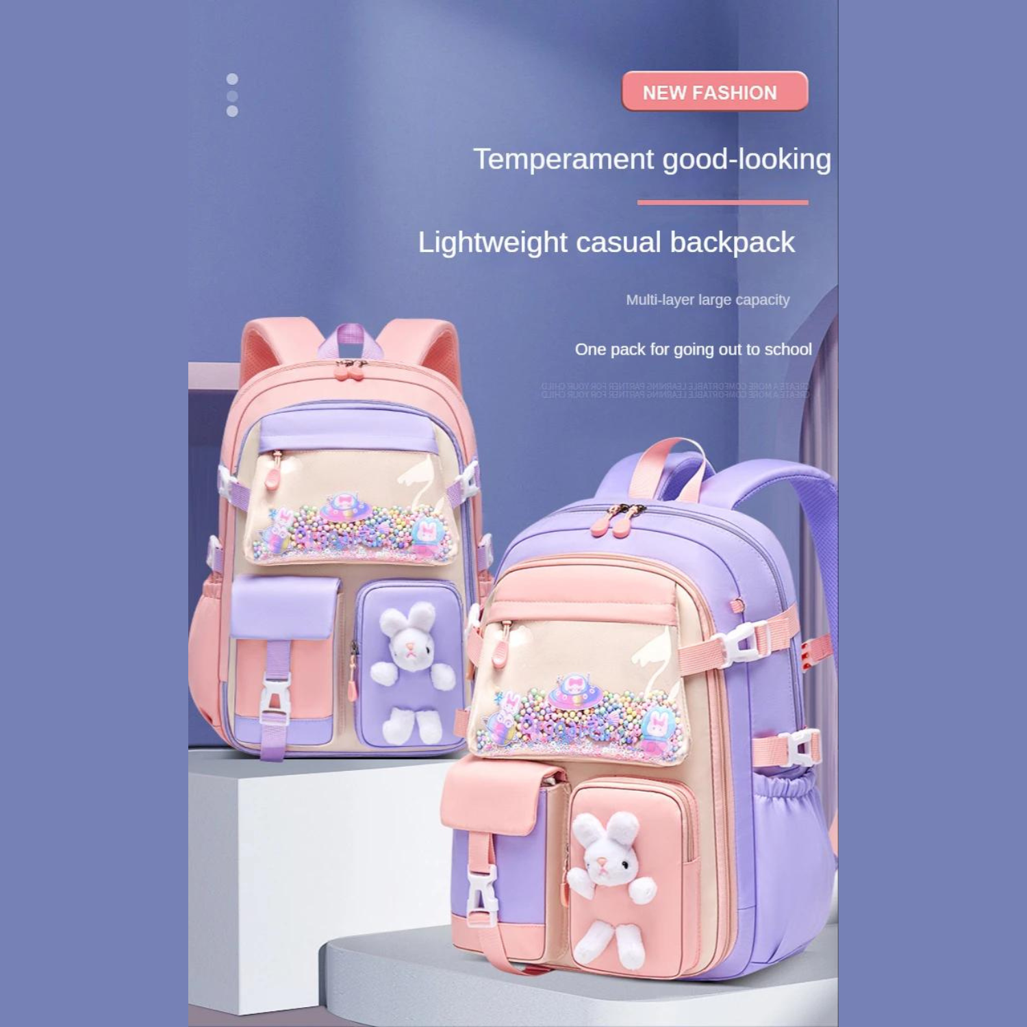 Pastel Dream Primary School Backpack - Kawaii Chic