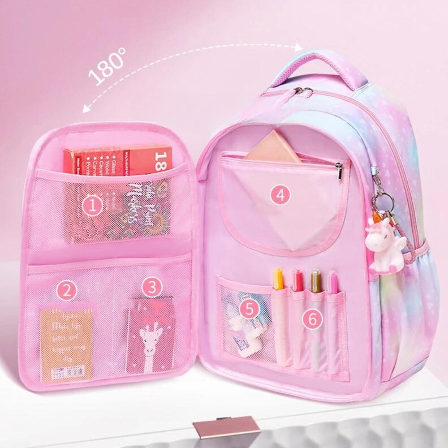 Galactic Sparkle Backpack Set with Accessories for Girls