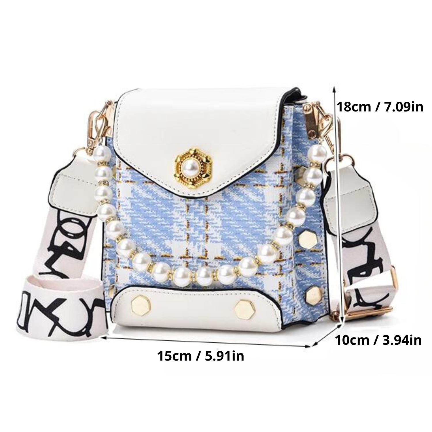 Pearl-Embellished Crossbody Bag