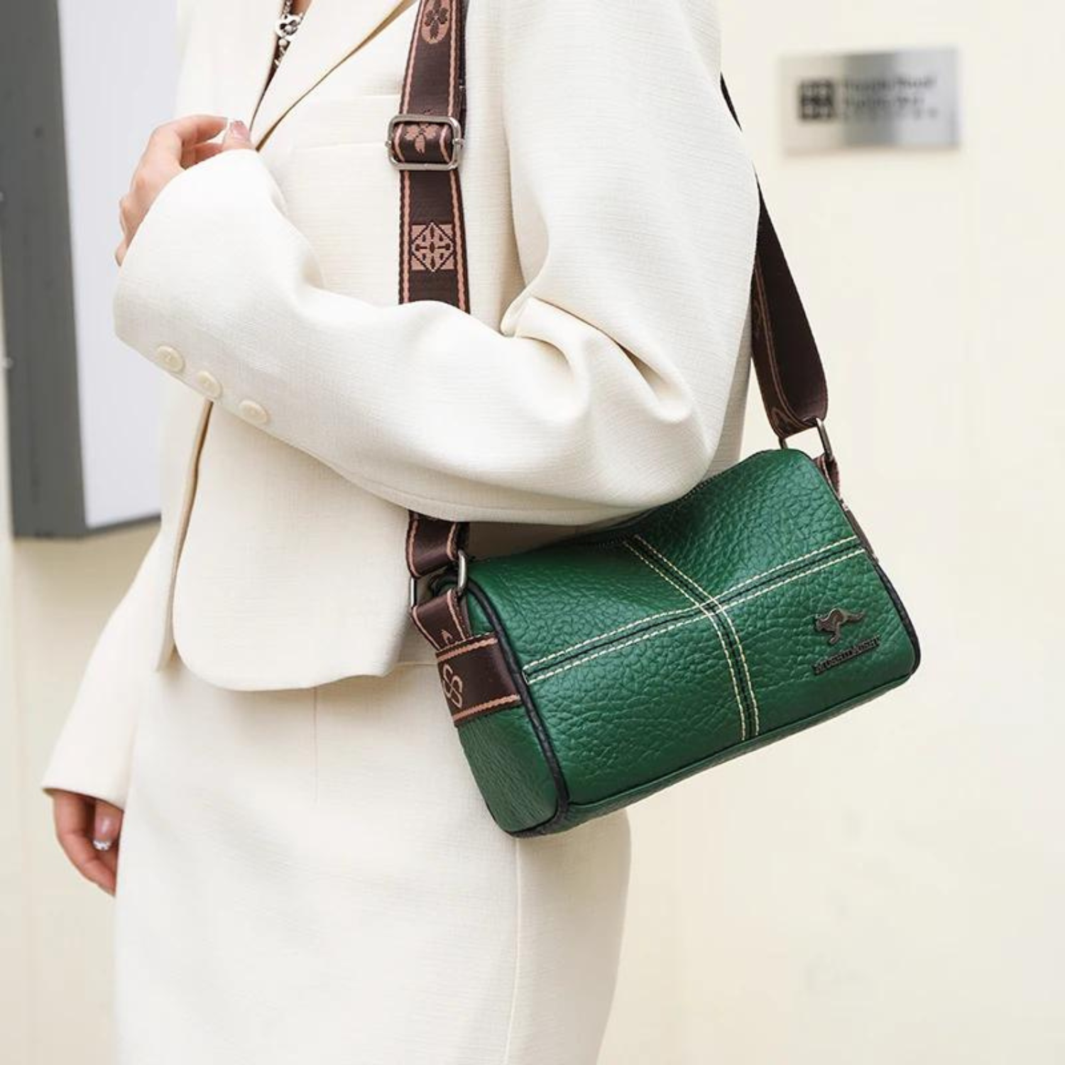 Chic Contrast Luxury Leather Crossbody Bag