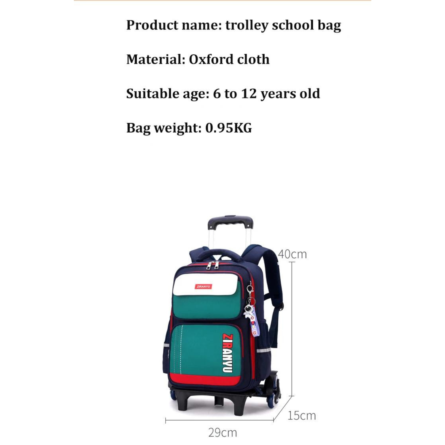 RollerRacer Trolley School Bag - Blue Voyager Edition