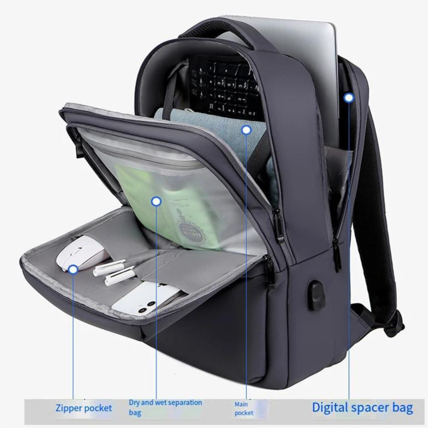 Tech-Savvy Commuter: Modern USB Charging Laptop Backpack