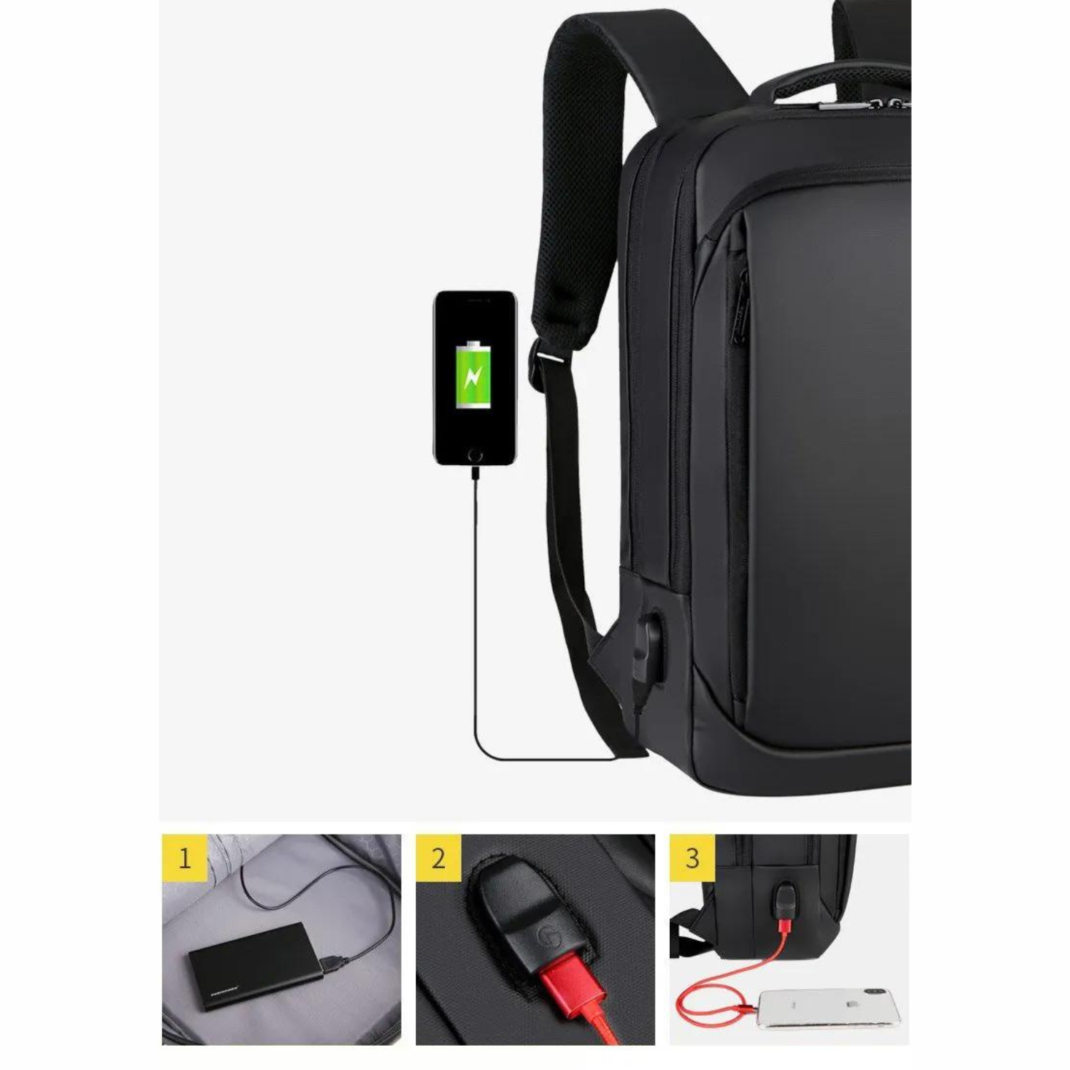 Sleek Business Backpack with USB Charging Port