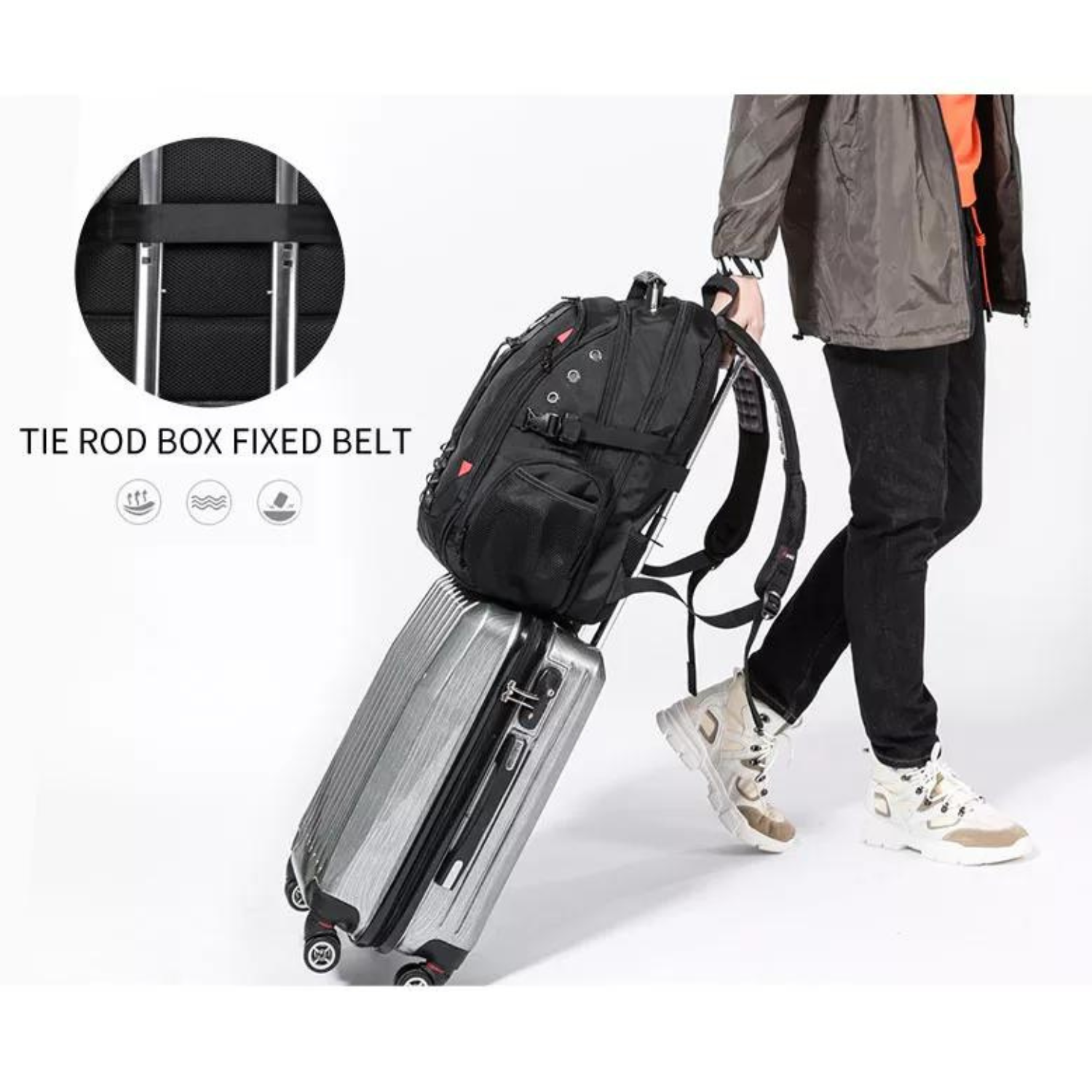 USB Charging Robust 45L Anti-Theft Travel Backpack