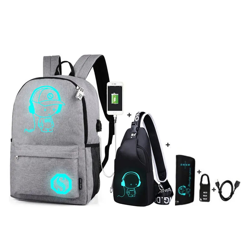 Techie Kidz Backpack Set - Neon Cyber Edition