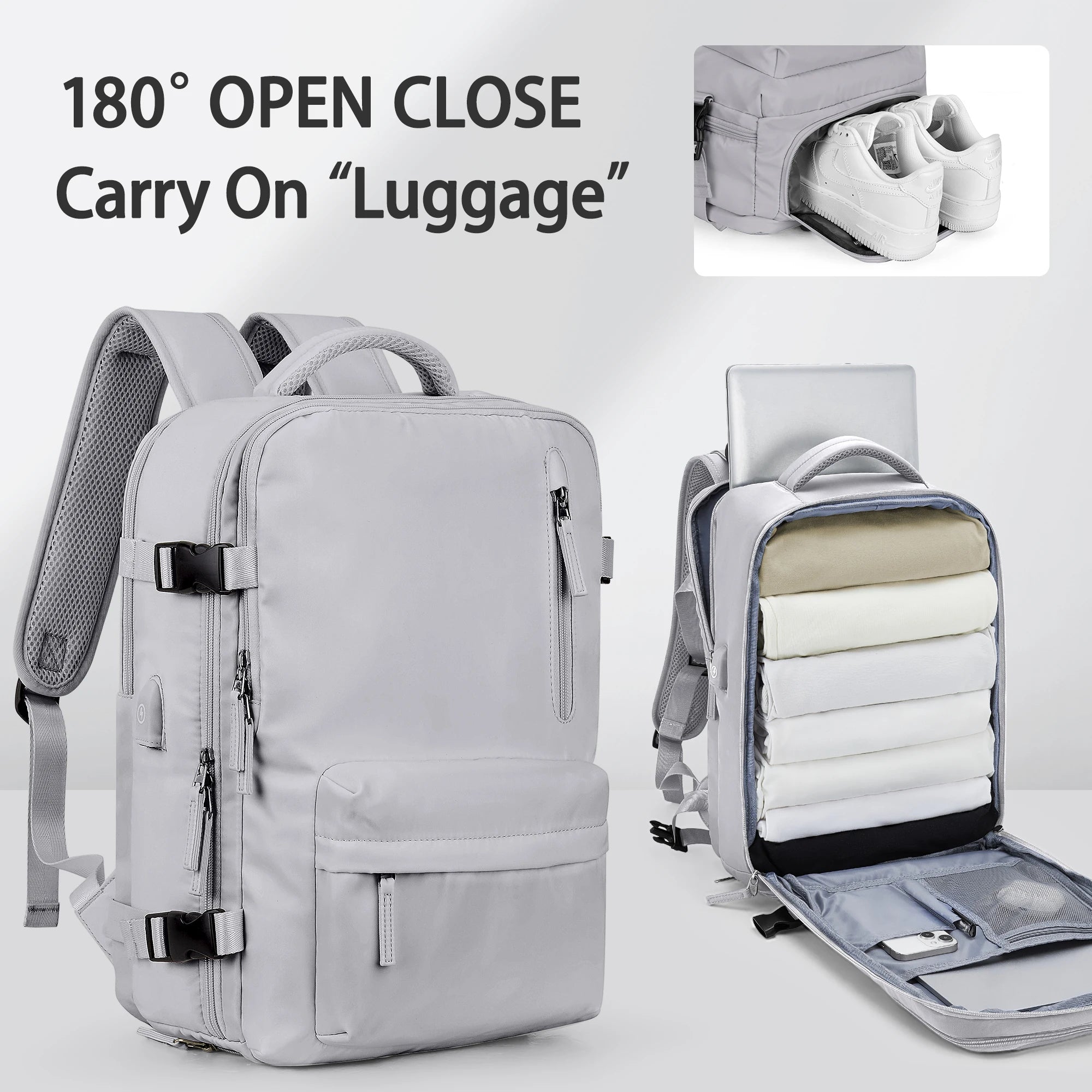 Sleek Business Travel Backpack with USB Port