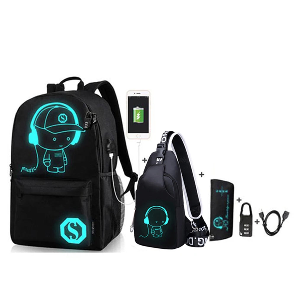 Techie Kidz Backpack Set - Neon Cyber Edition