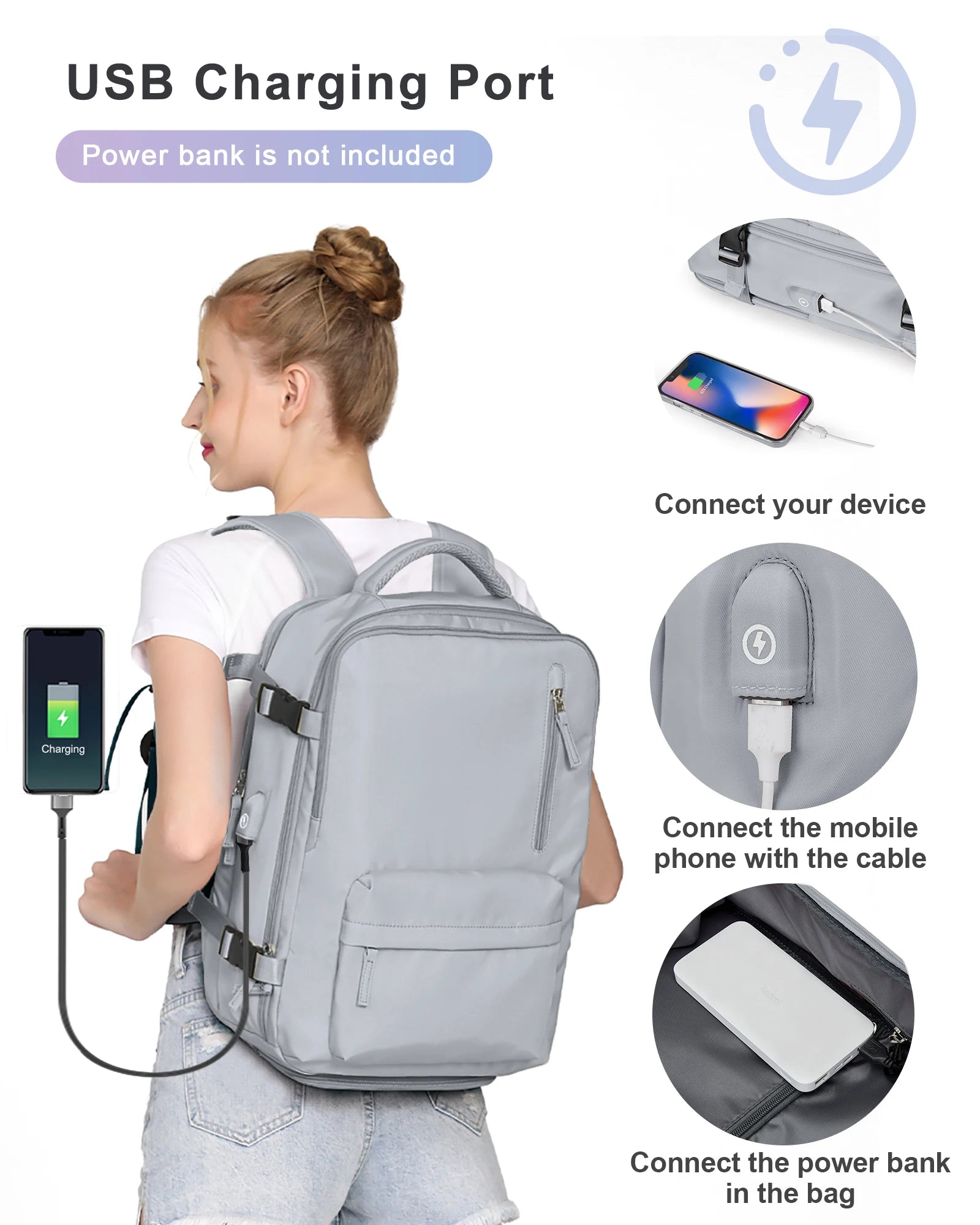 Sleek Business Travel Backpack with USB Port