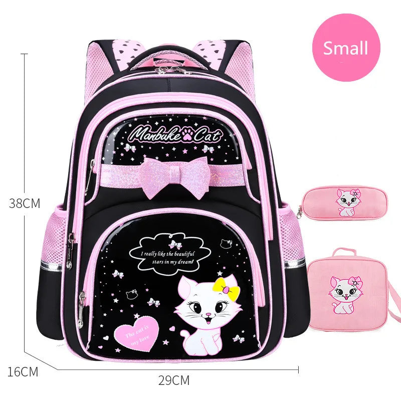 Chic Kitty Orthopaedic School Backpack Set