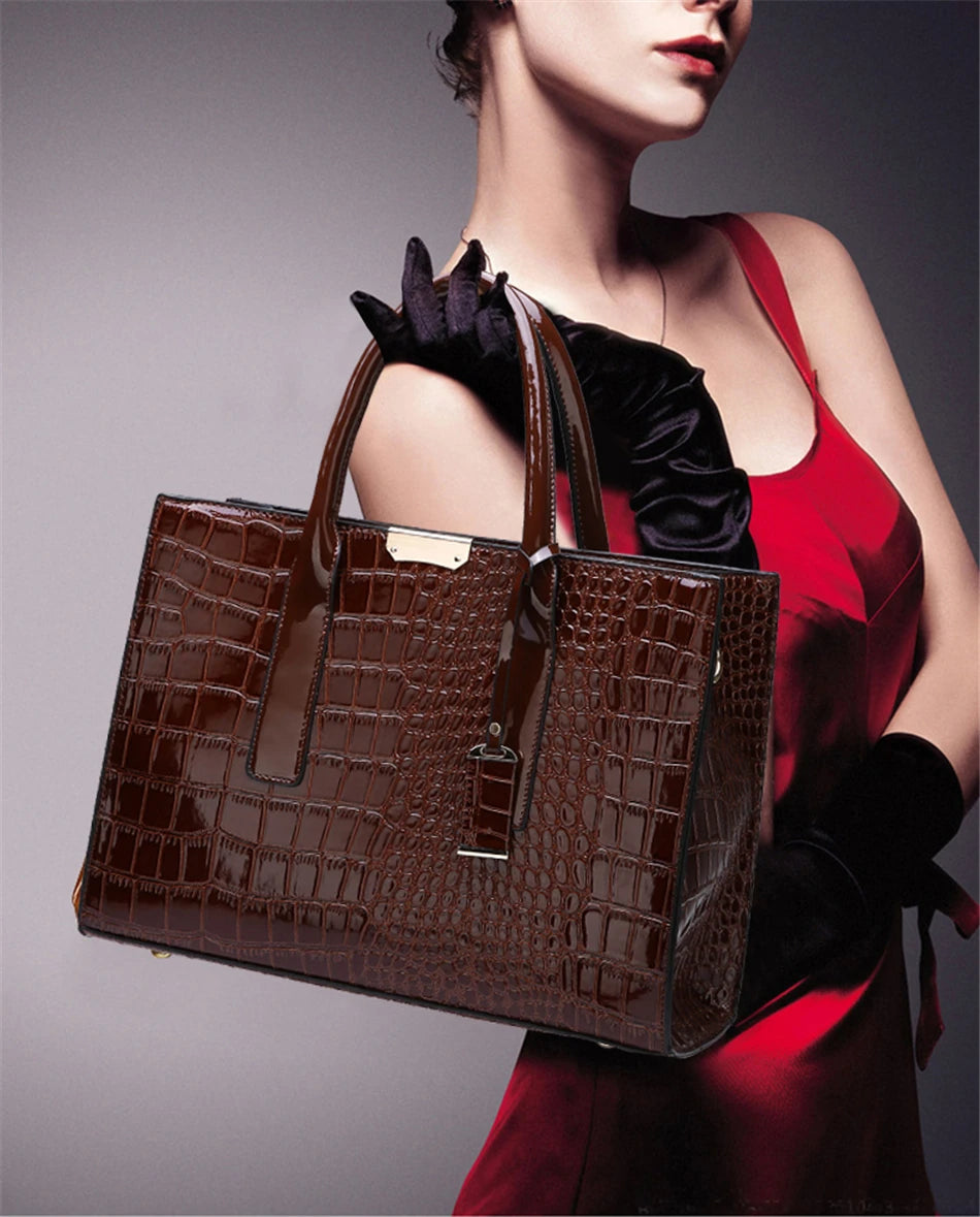 Exotic Crocodile Print Tote Bag