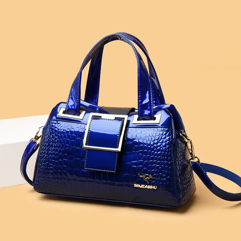 Chic Croc-Embossed Leather Crossbody Tote