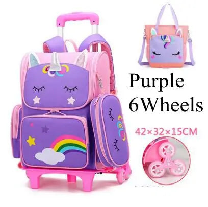 Enchanted Unicorn Trolley Backpack Set for Kids