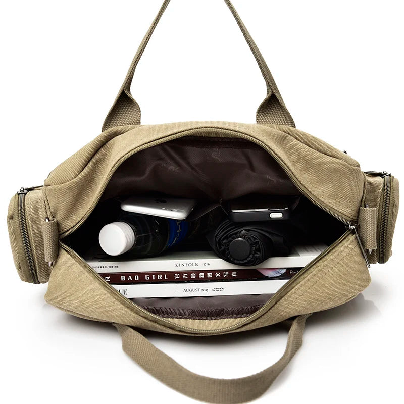 Urban-Style Canvas Satchel Shoulder Bag