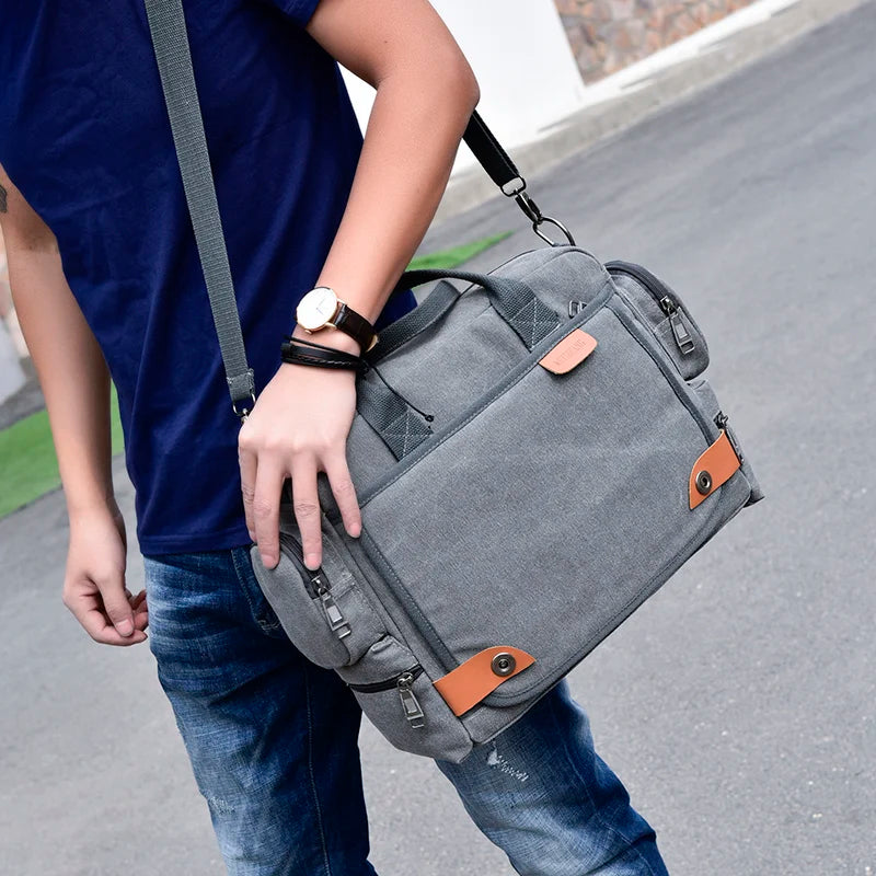 Urban-Style Canvas Satchel Shoulder Bag