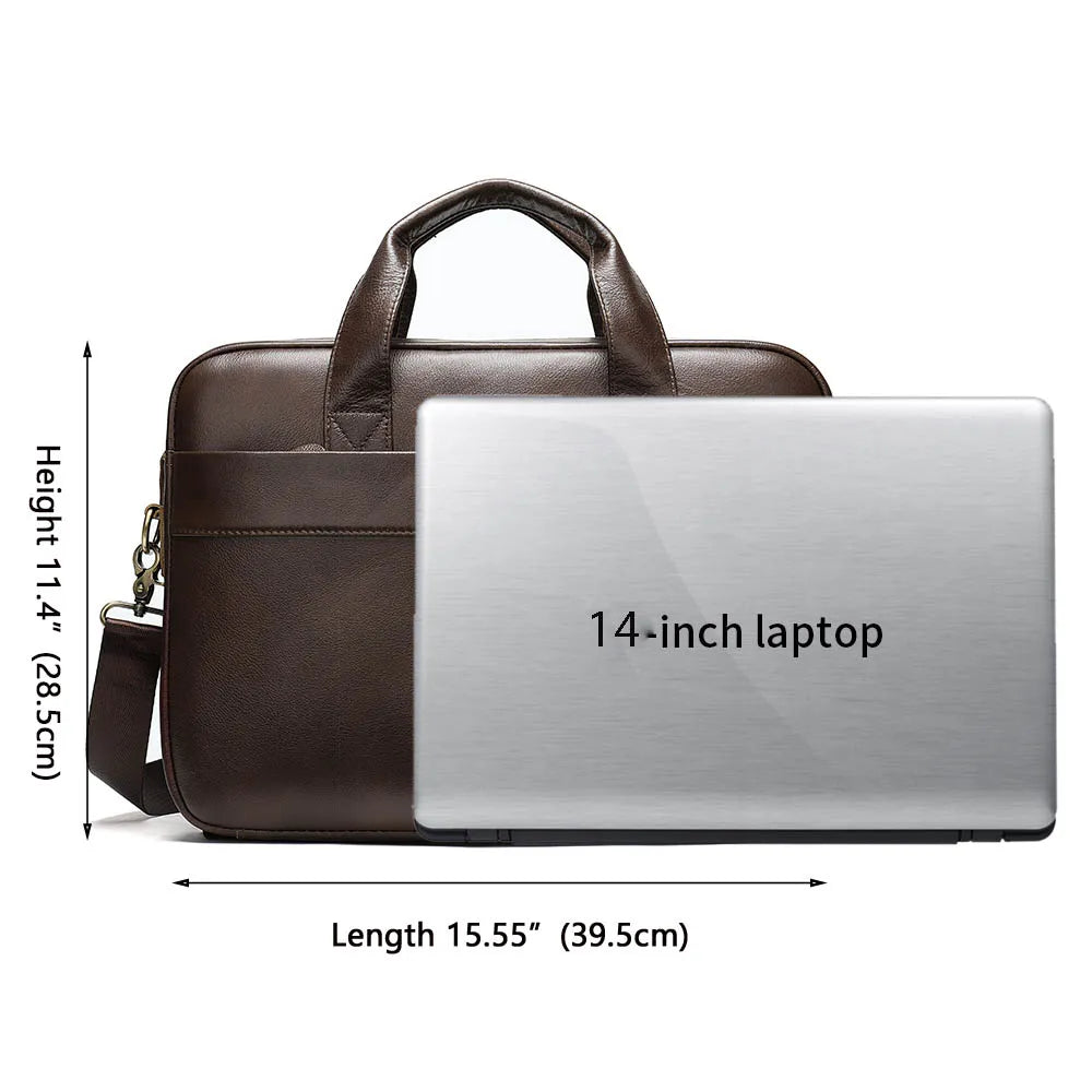 Classic Leather Business Briefcase for Men