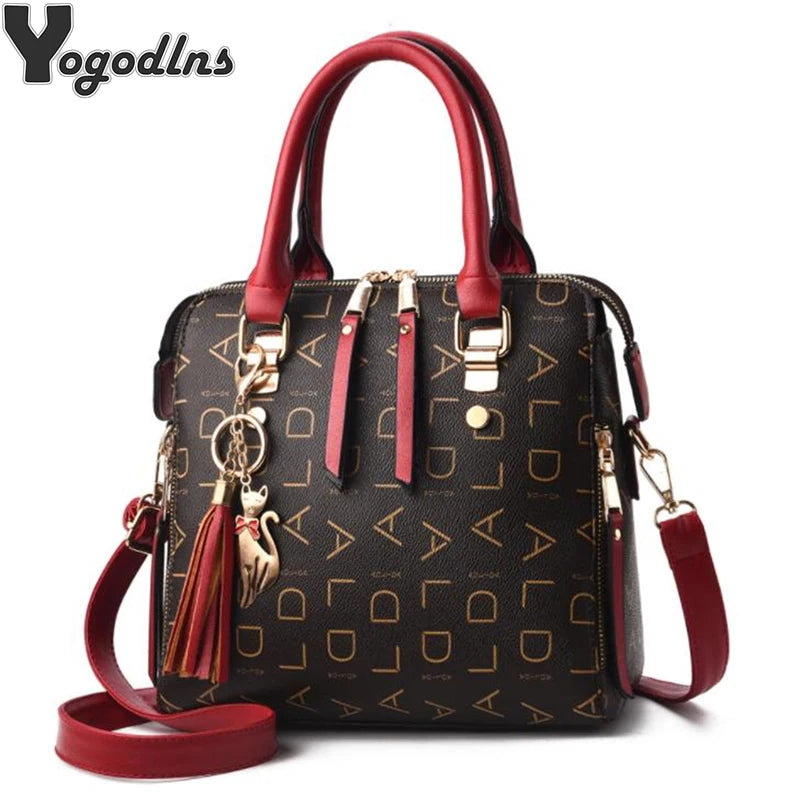 Vento Marea Signature Print Tote: Tasseled Elegance