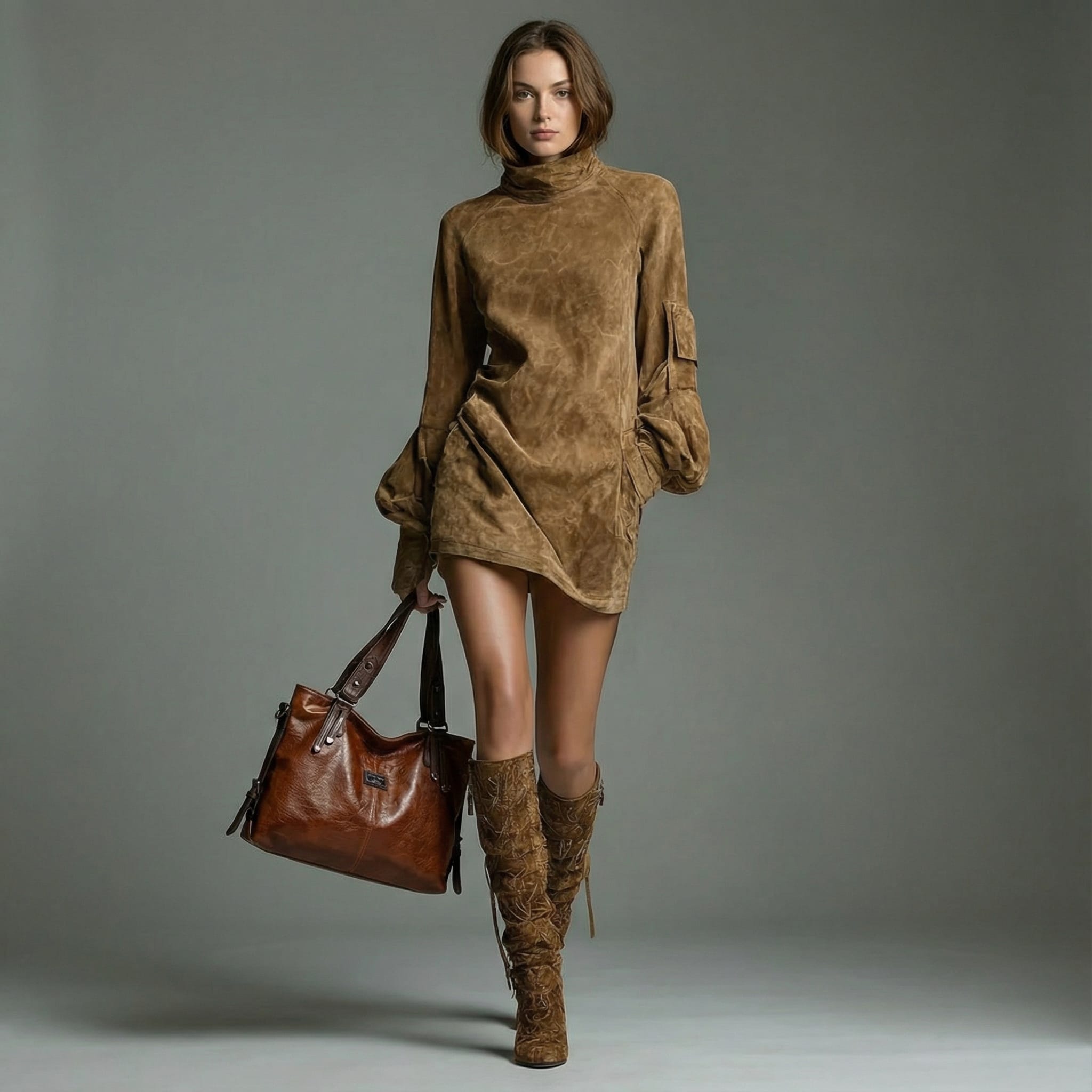 Vintage Soft Leather Tote Bag – Spacious & Stylish Shoulder Handbag