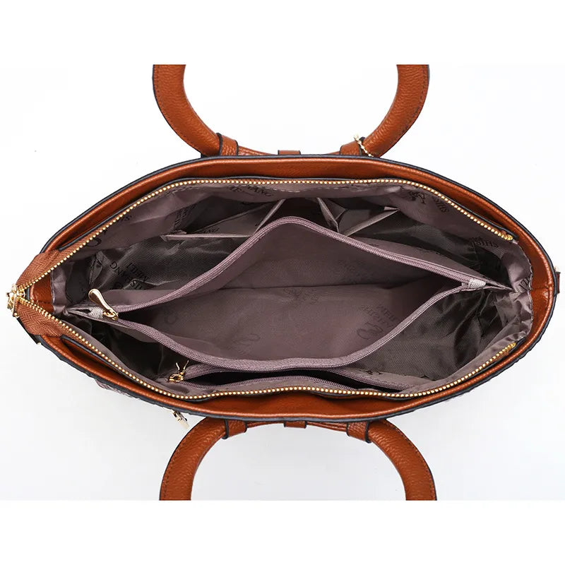 Klassische Satchel mit Krokoprägung in Auburn