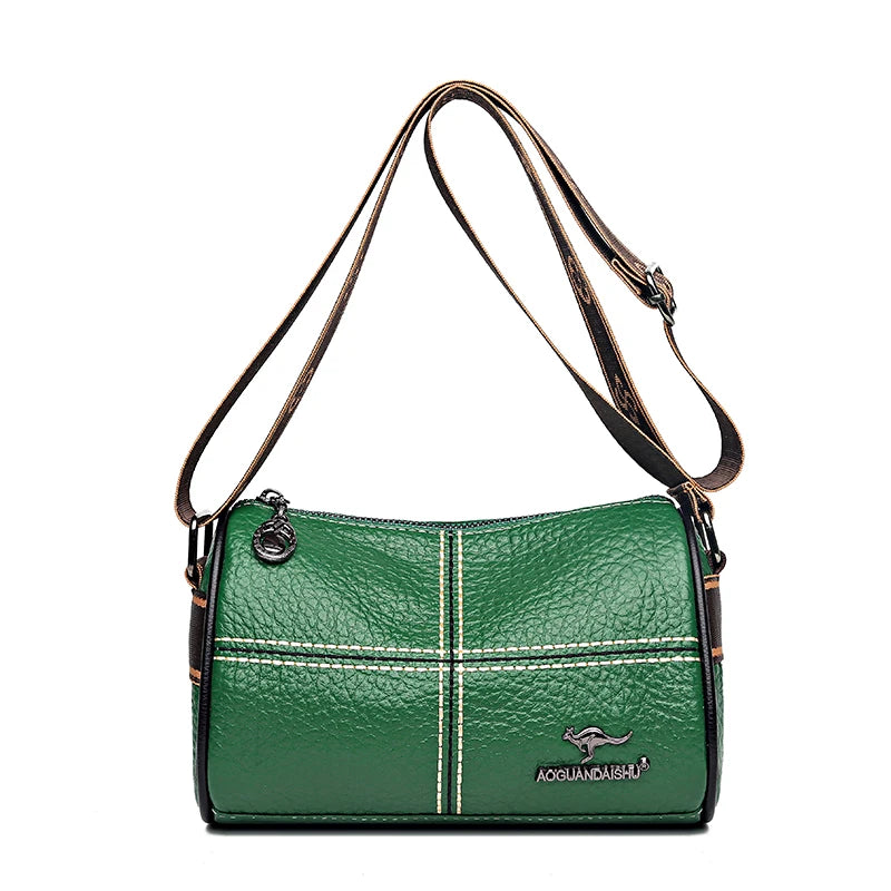 Chic Contrast Luxury Leather Crossbody Bag