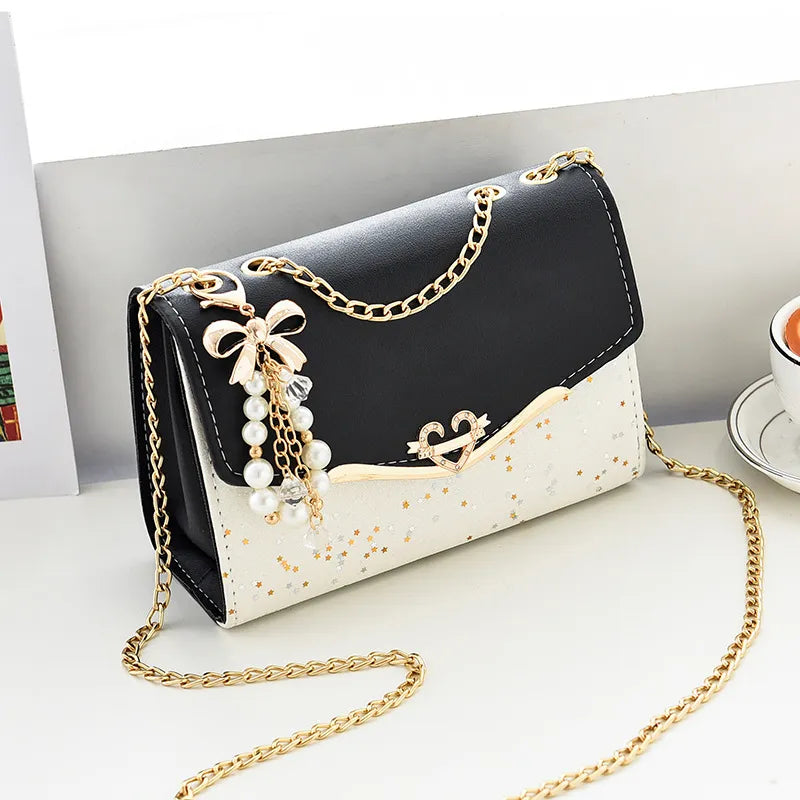 Elegant Pearl-Embellished Clutch Bag