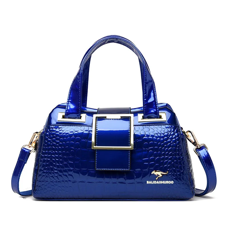 Elegant Croc Charm Shoulder Bag