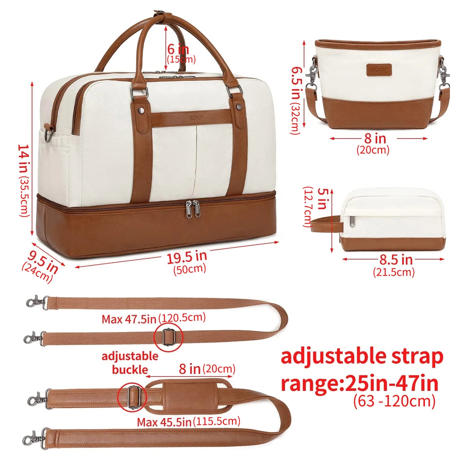 Jetsetter Charm: Elegant Canvas Weekender with Shoe Compartment