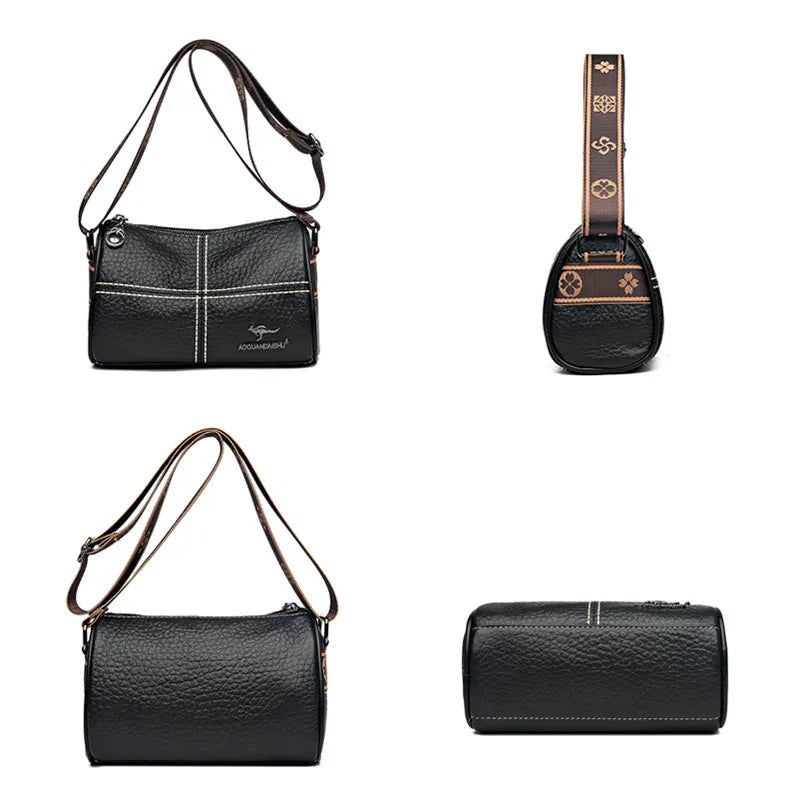 Chic Contrast Luxury Leather Crossbody Bag