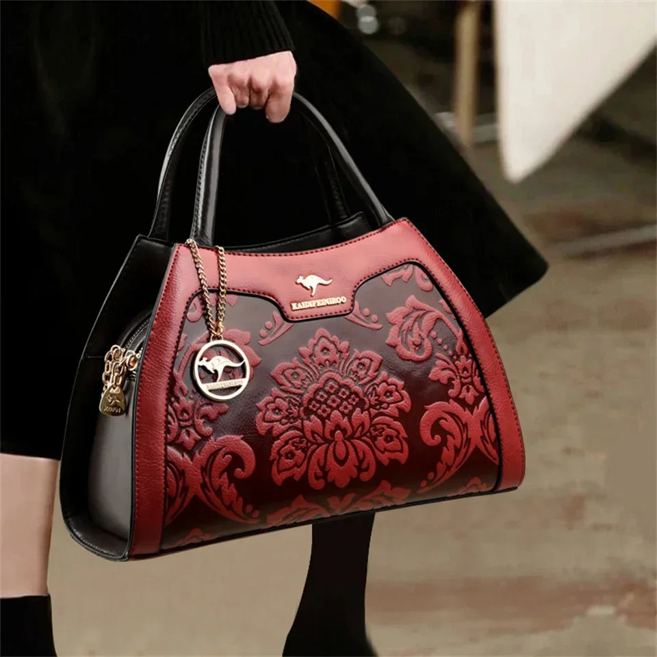 Regal Tote-Handtasche aus geprägtem Leder