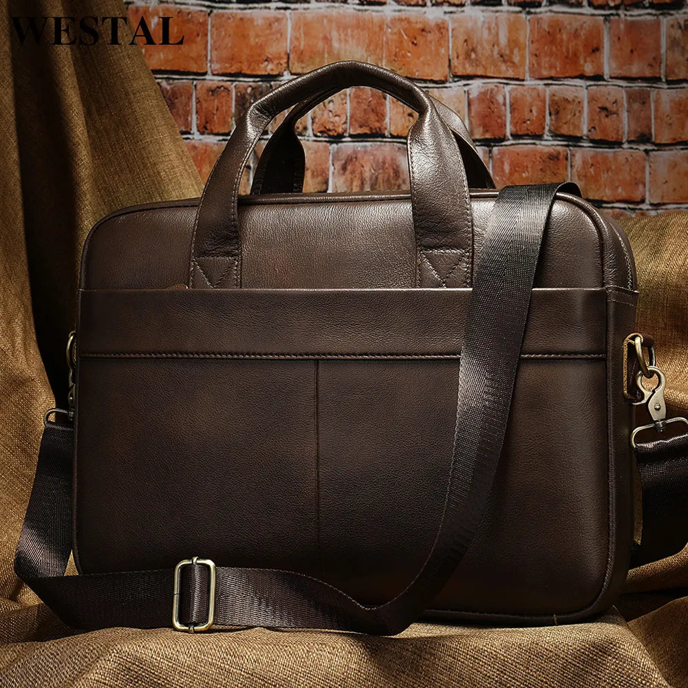 Classic Leather Business Briefcase for Men