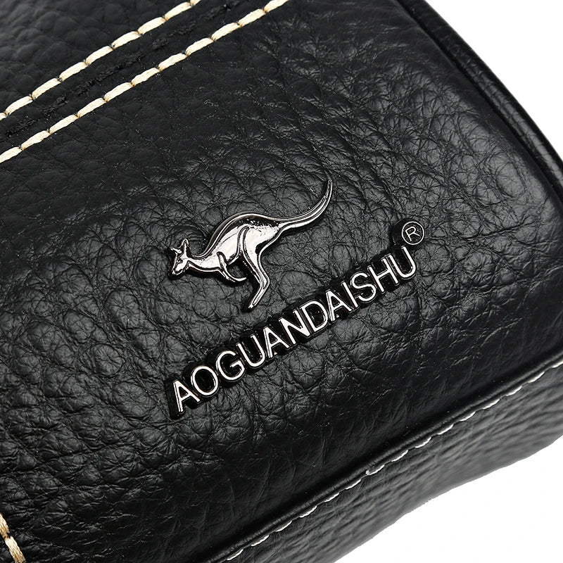 Chic Contrast Luxury Leather Crossbody Bag
