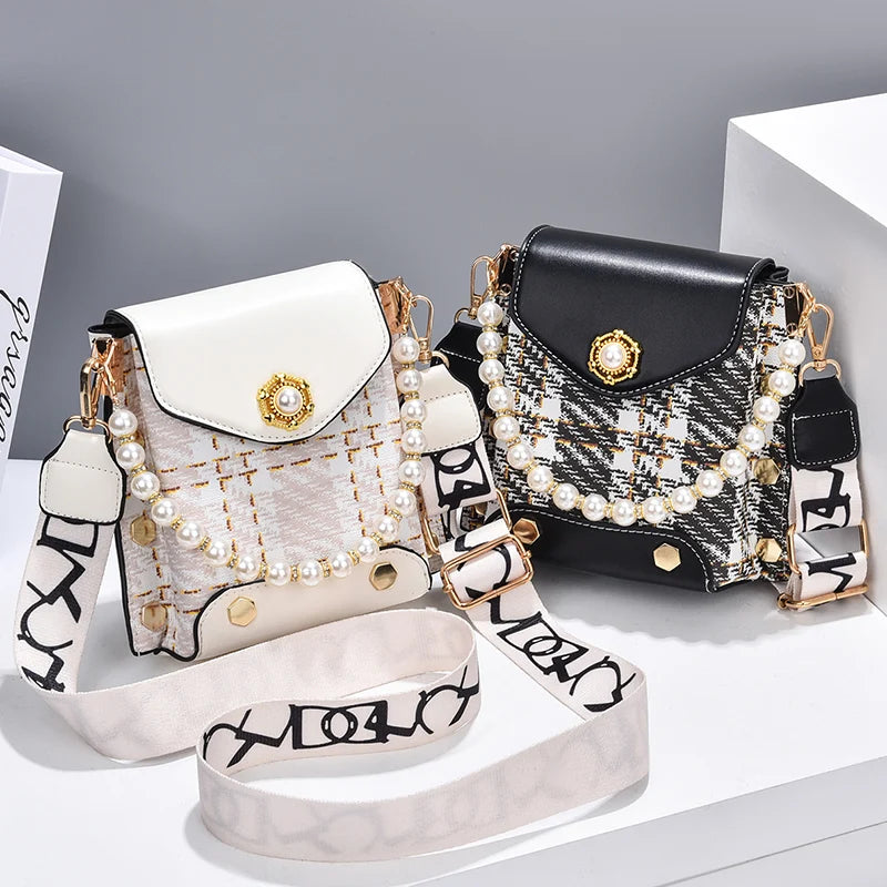 Pearl-Embellished Crossbody Bag