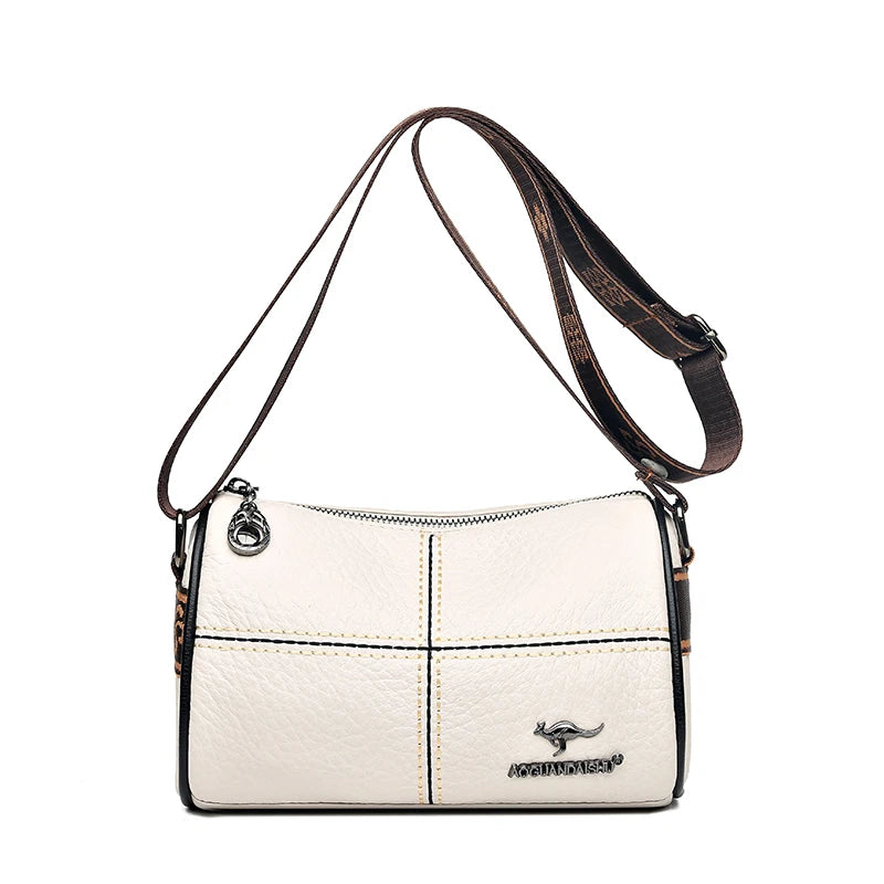 Chic Contrast Luxury Leather Crossbody Bag