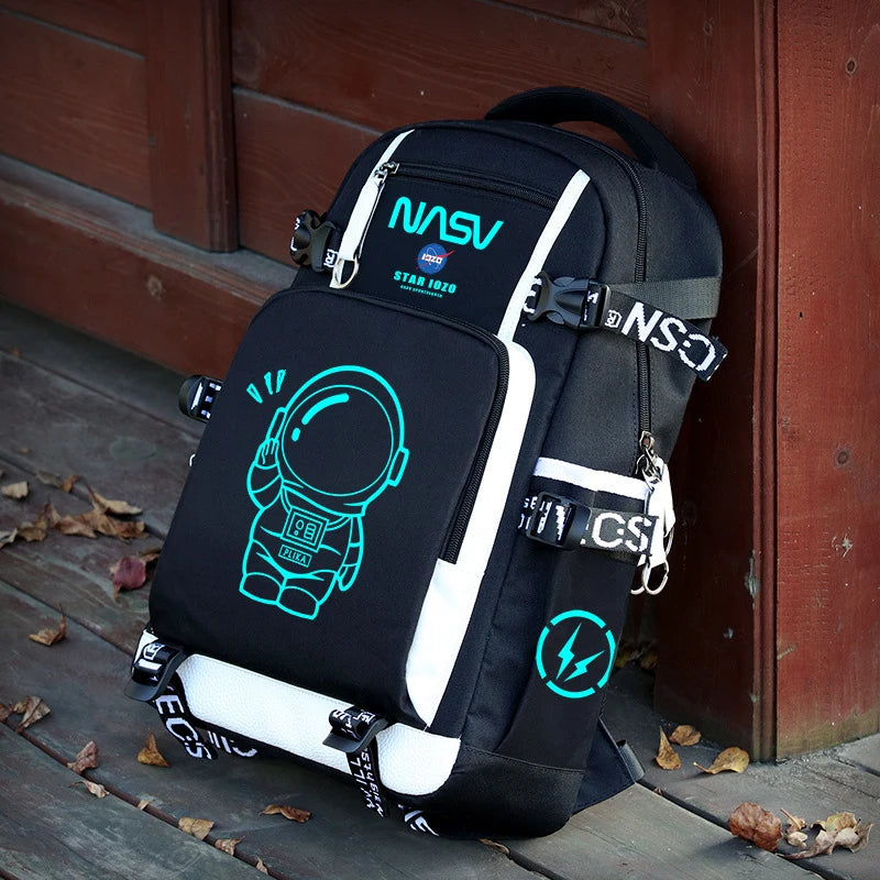 Futuristic Noctilucent Space-Themed Backpack