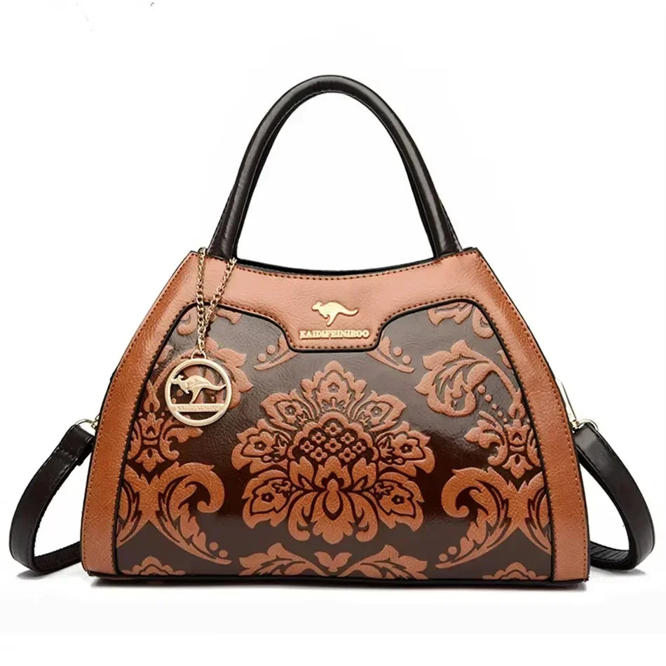 Regal Tote-Handtasche aus geprägtem Leder