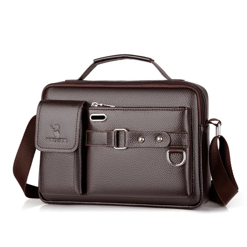 Executive Classic Leather Messenger Bag