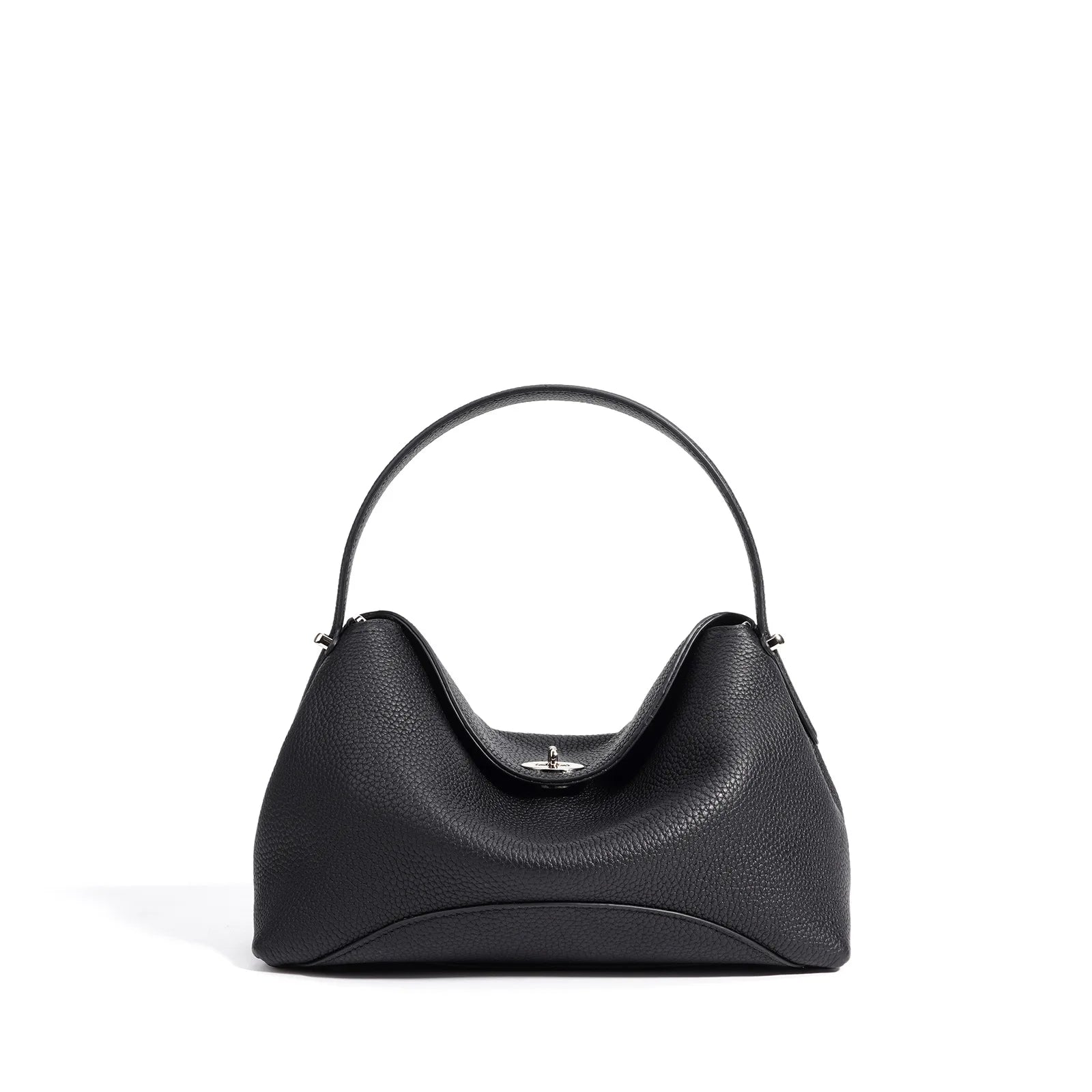 Arlette Genuine Leather Hobo Shoulder Bag – Minimalist Soft Tote