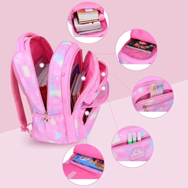 Charming Pink Clouds School Backpack