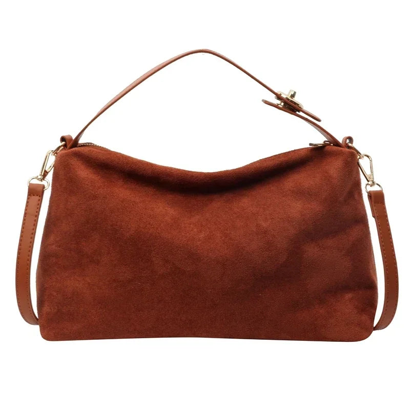 Chic Suede Shoulder Bag – Stylish Everyday Tote with Elegant Minimalist Design