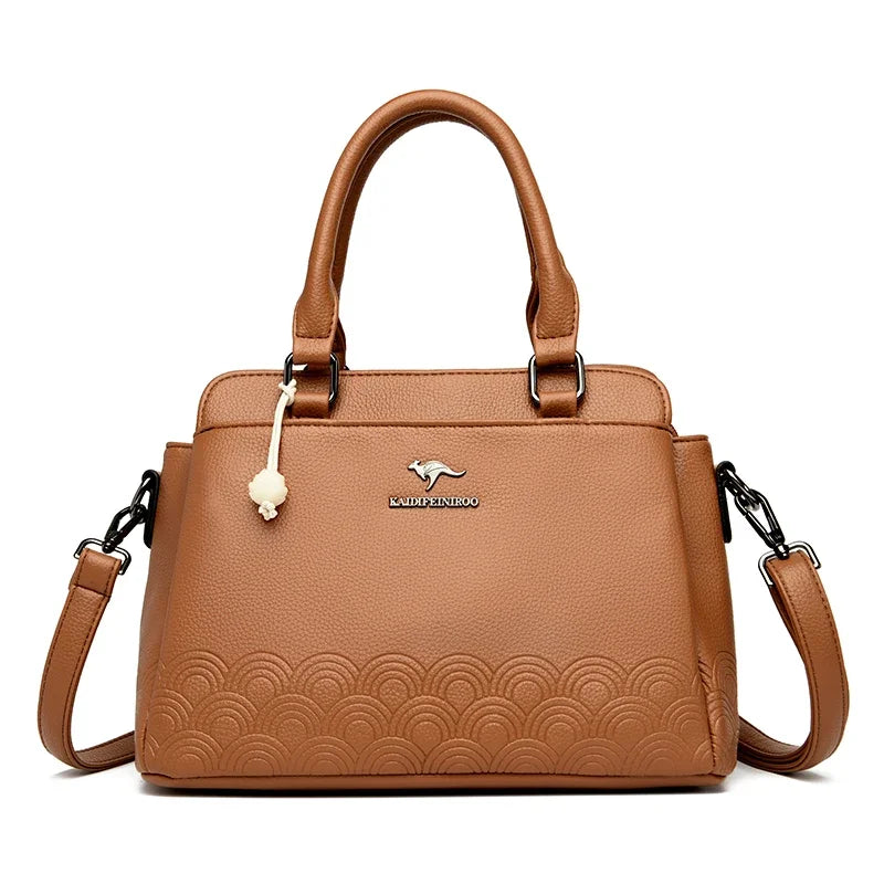 Luxury Soft Leather Crossbody Bag – High-Capacity Shoulder Handbag