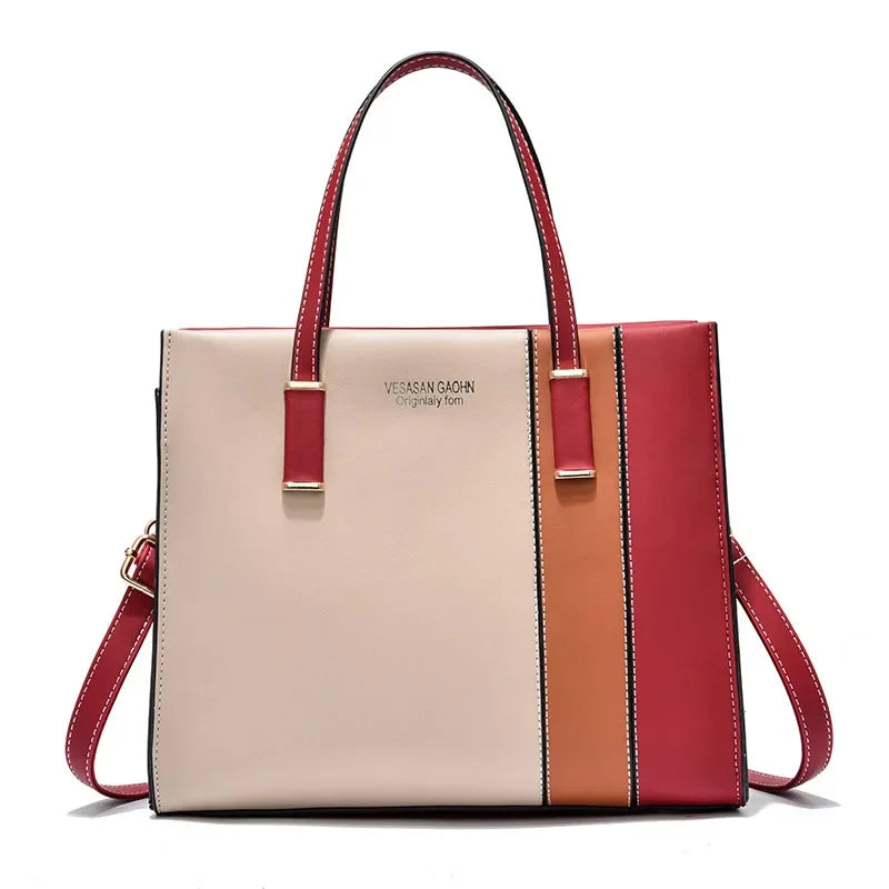 Contemporary Patchwork Leather Tote