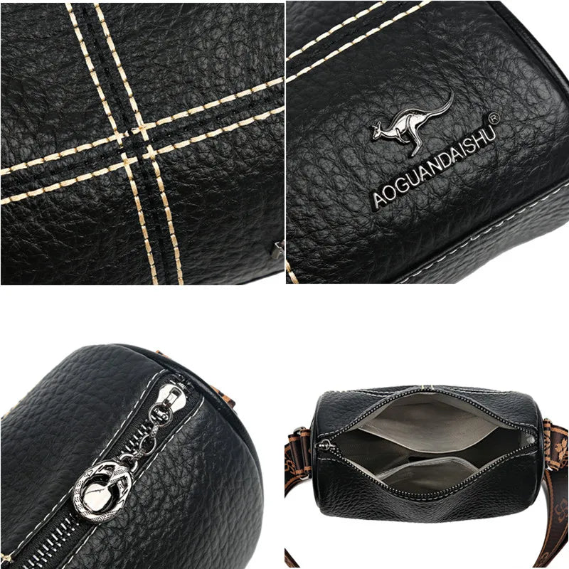Chic Contrast Luxury Leather Crossbody Bag