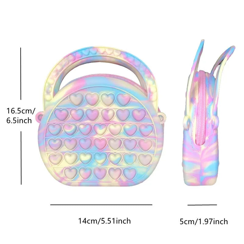 Unicorn Pop Purse - Rainbow Fidget Fun Bag