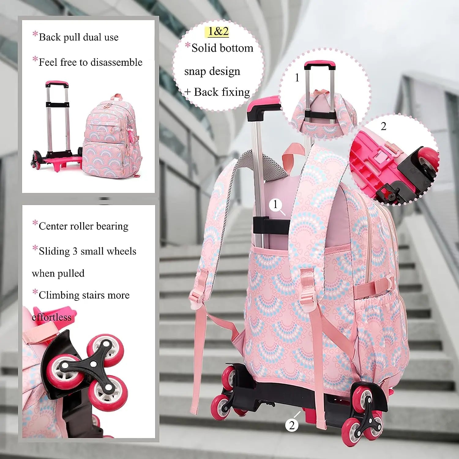 Enchanted Rainbow Trolley Backpack for Girls