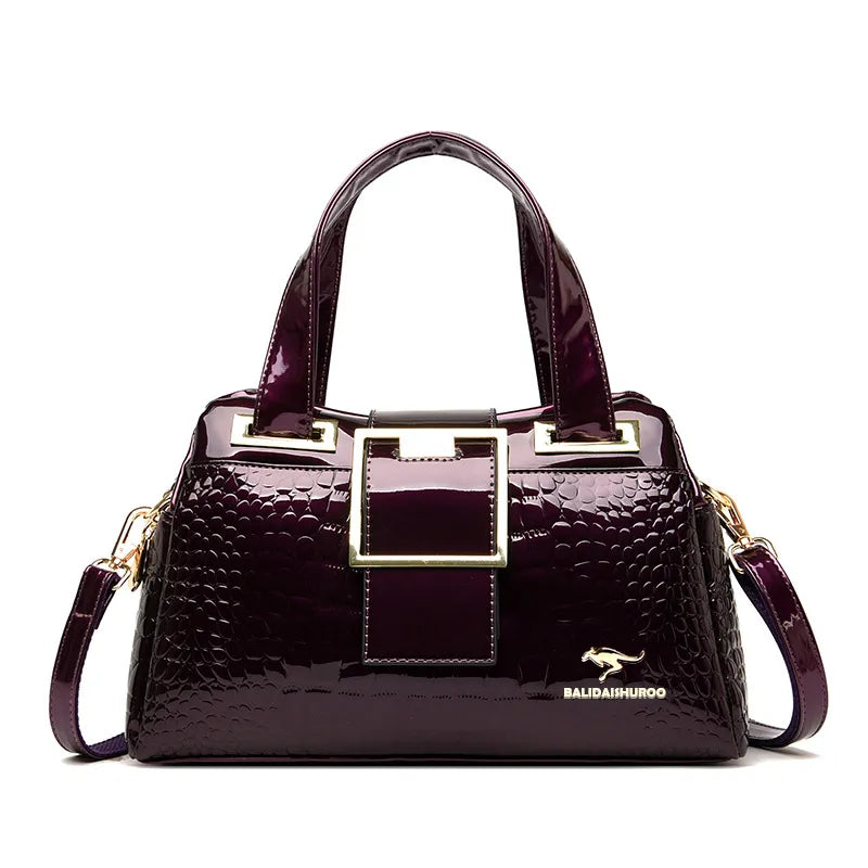 Elegant Croc Charm Shoulder Bag