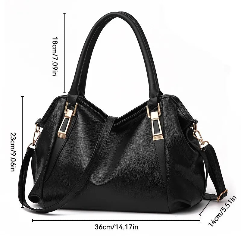 Soft Leather Casual Shoulder Bag – Spacious & Stylish Tote for Everyday Use